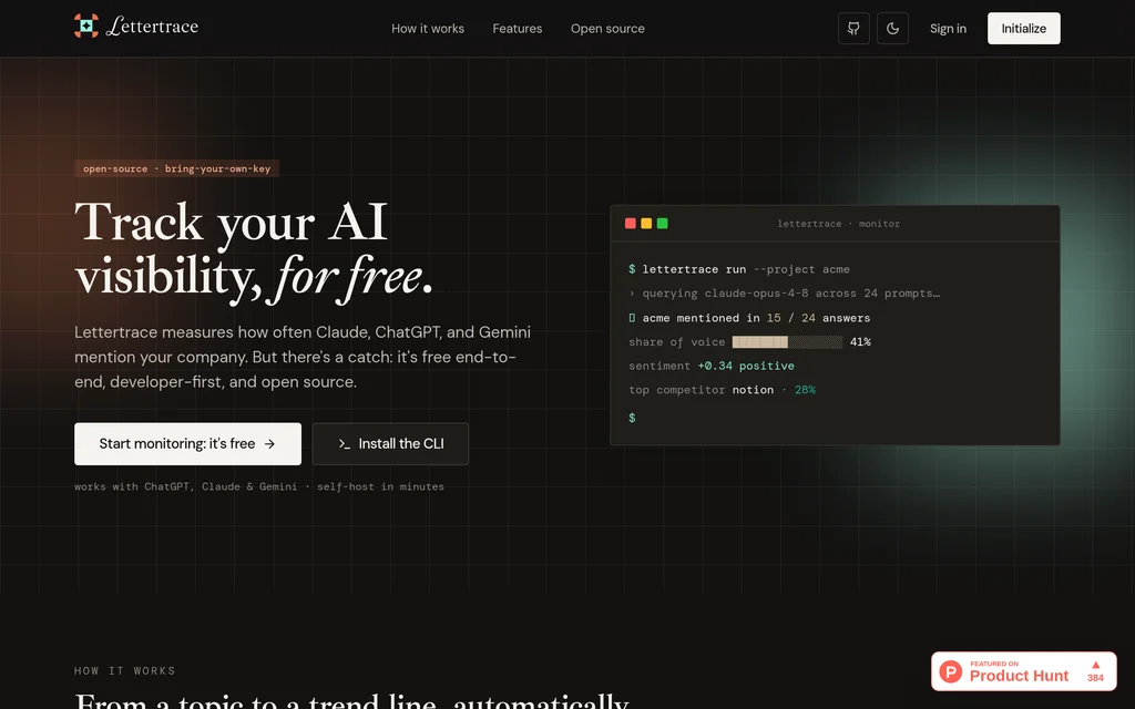 Lettertrace website